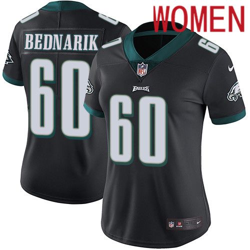 Women Philadelphia Eagles #60 Chuck Bednarik Nike Black Vapor Limited NFL Jersey->women nfl jersey->Women Jersey